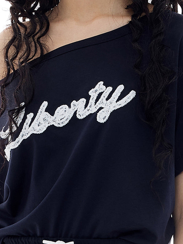 Side Gather One-Shoulder T-shirt