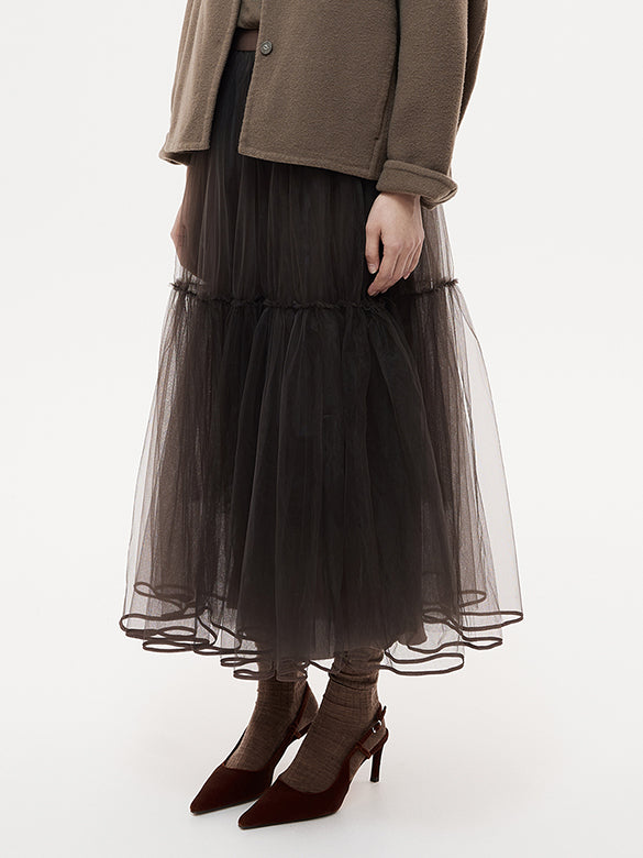 Brown Sheer Skirt