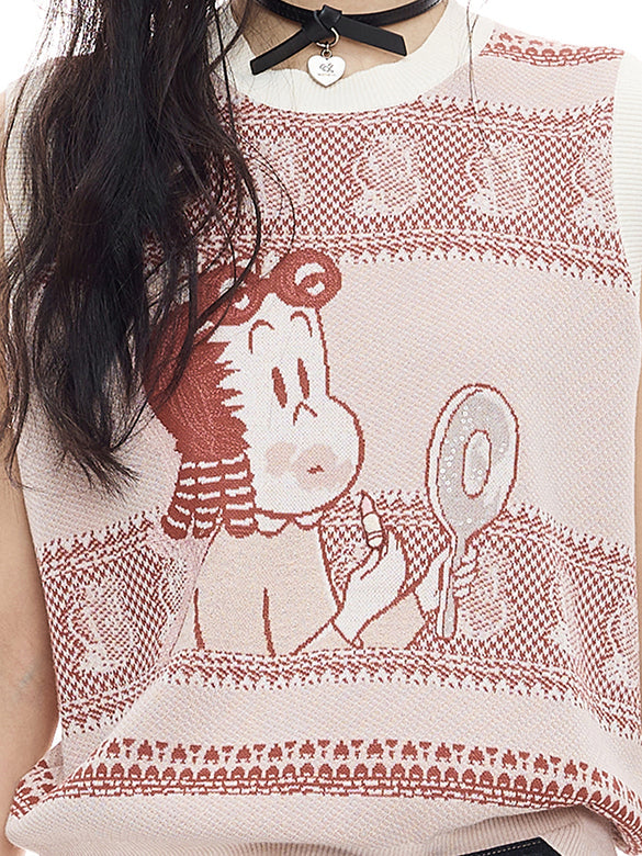 Sequins & Embroidery Sleeveless Knit Top
