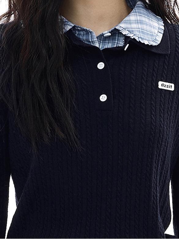 Blouse Layered Knit Top