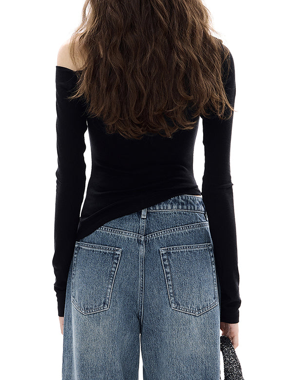 One-shoulder Design Top