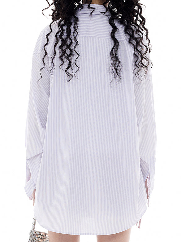 Ribbon Tuck Stripe Shirt