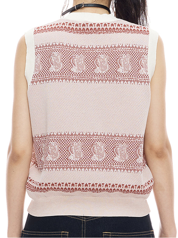 Sequins & Embroidery Sleeveless Knit Top