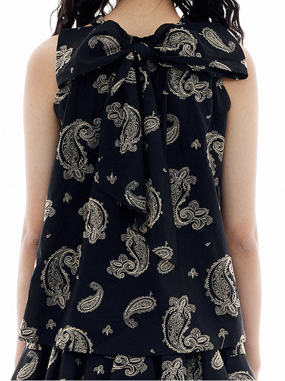 Paisley Pattern Holter-neck Top