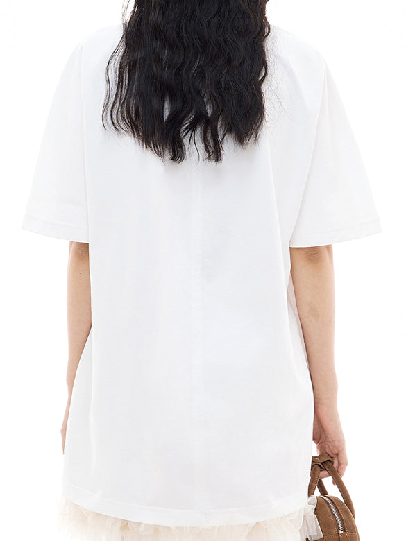 Tulle Ribbon T-shirt Dress