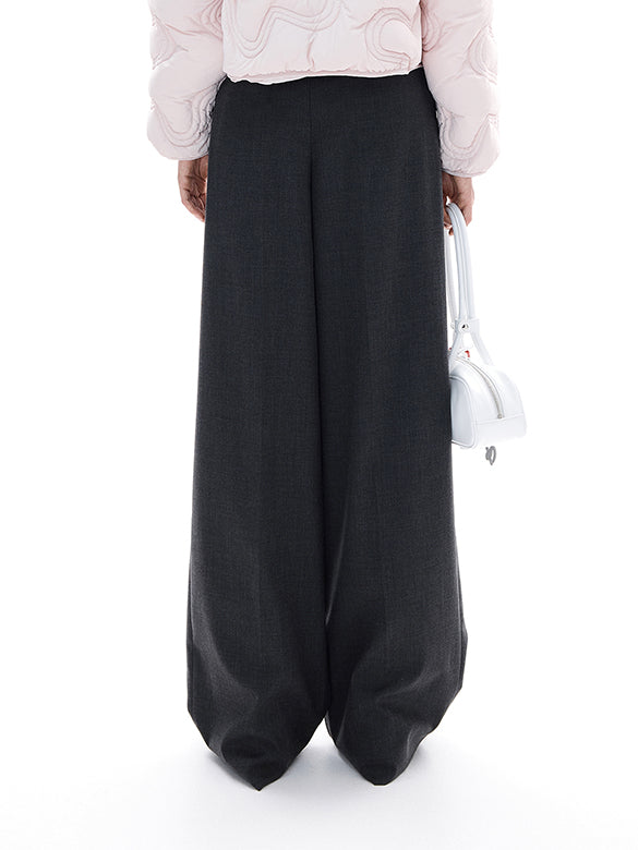 Waist Bi-color Tuck Pants