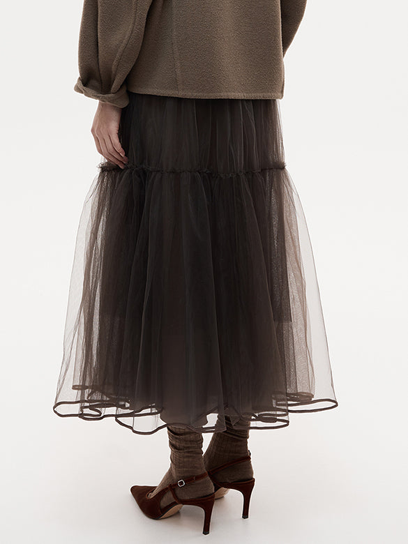 Brown Sheer Skirt