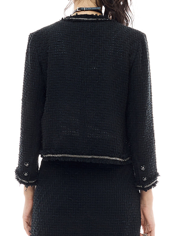 Brooch & Chain Tweed Jacket