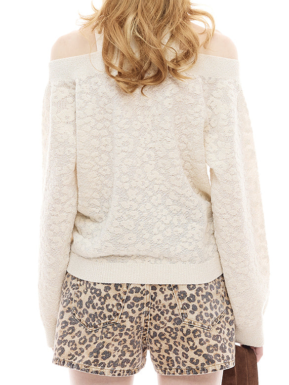 Leopard Pattern Layered Knit Top