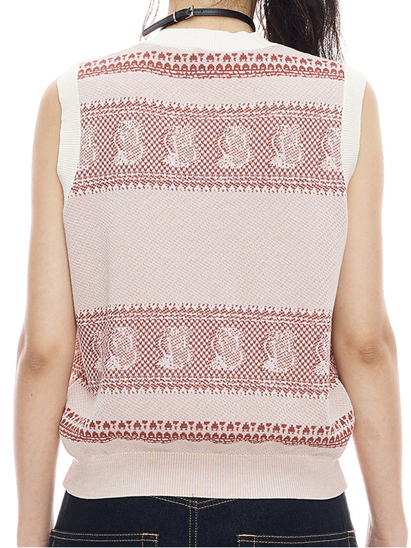 Sequins & Embroidery Sleeveless Knit Top