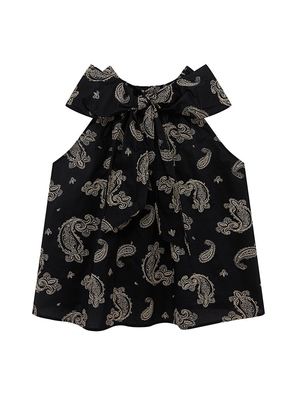 Paisley Pattern Holter-neck Top