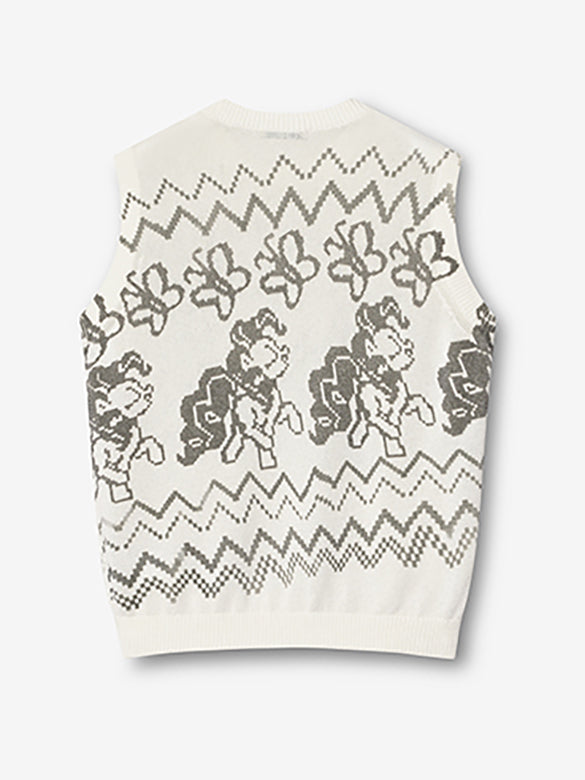 Dot Pattern Sleeveless Knit