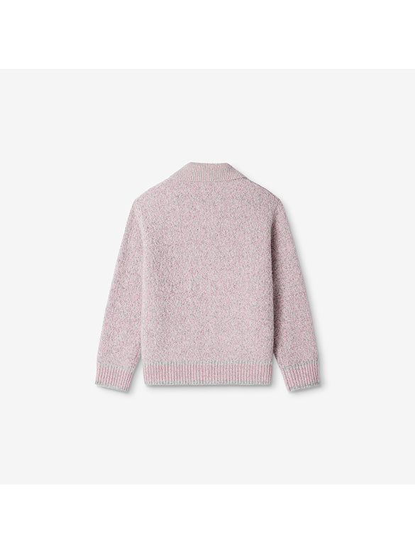 Rib-collar Zipper Knit