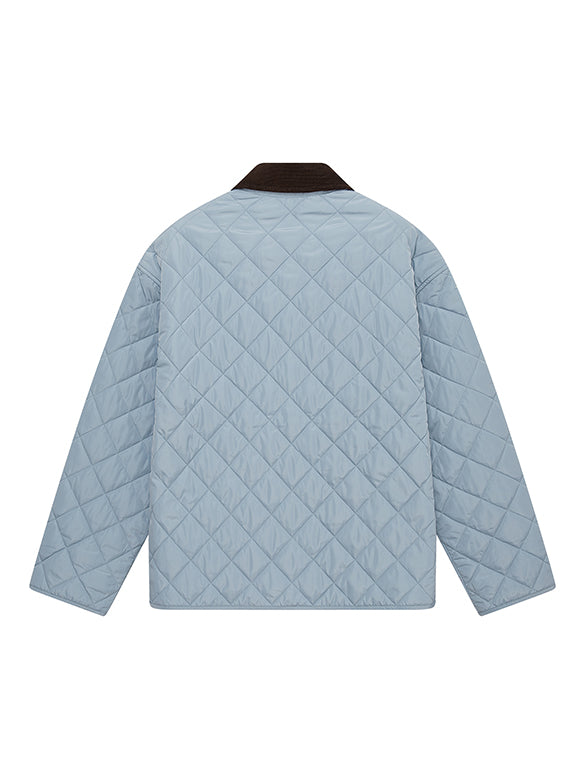 Corduroy-Collar Quilting Jacket