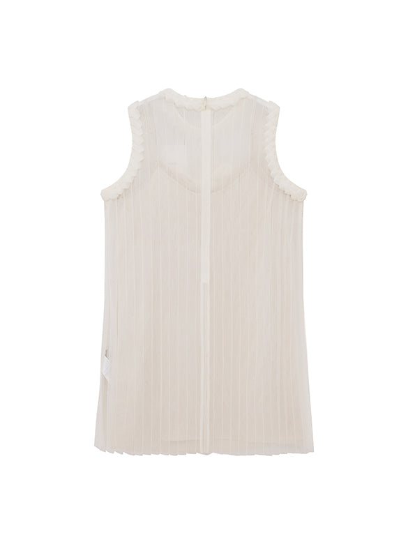 Ribbon Tuck Sheer Dress