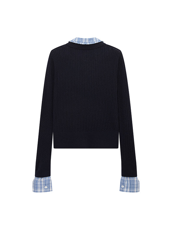 Blouse Layered Knit Top