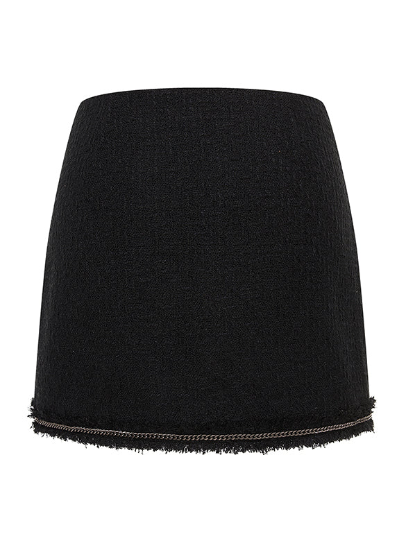 Chain Combination Tweed Skirt