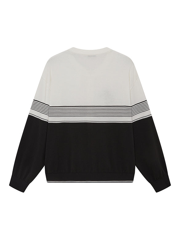 Embroidery Zipper Knit Top