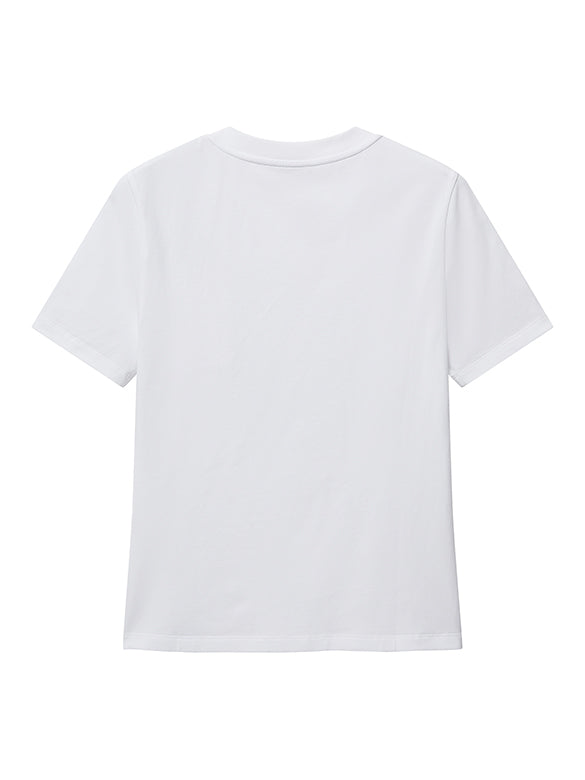 Butterfly Printed & Beads Compact T-shirt