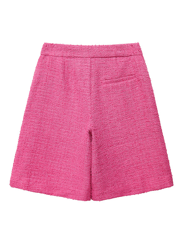 Pink Tweed Short Pants