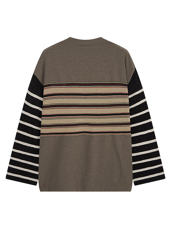 Mixed Stripe Design Knit Top