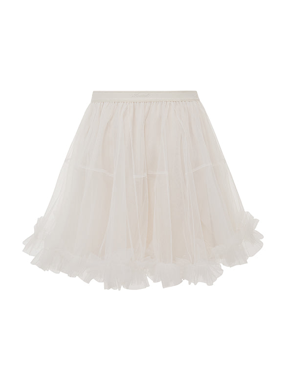 White Tulle Short Length Skirt