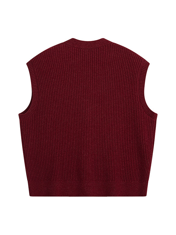 Various Button Knit Vest