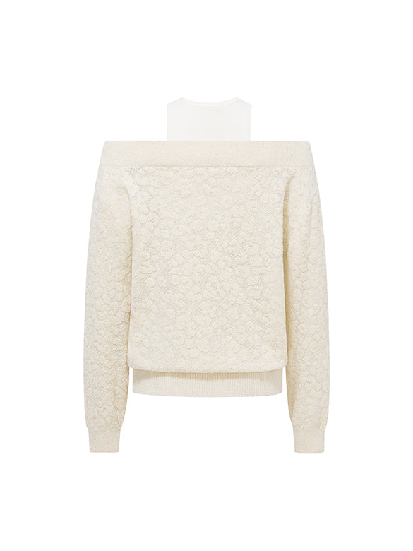 Leopard Pattern Layered Knit Top