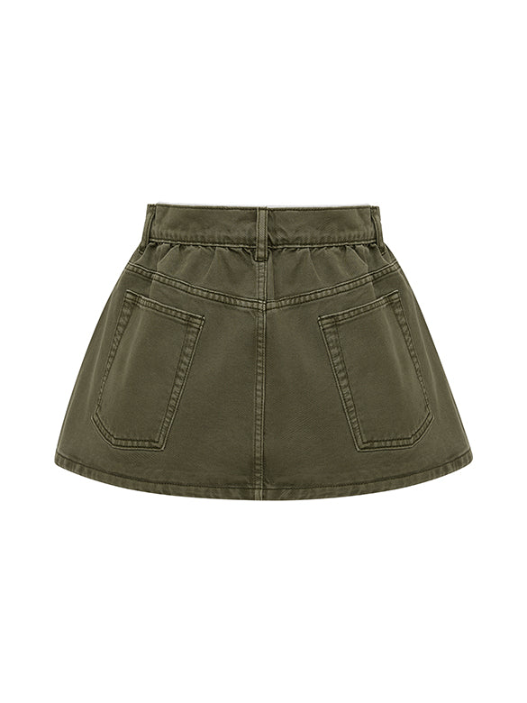 Micro Short Length Denim Skirt