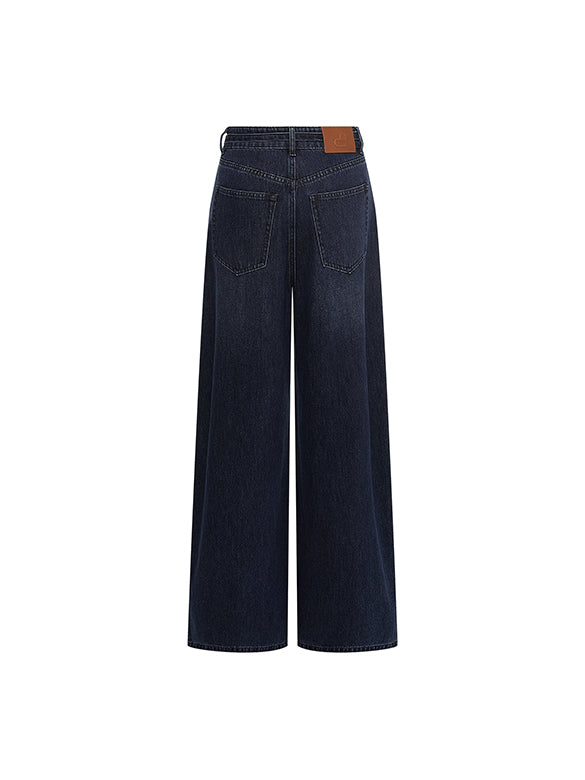 Belted Wide Denim Pants