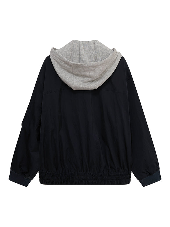 Sweat Hoodie Layered Blouson