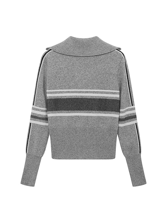 Line Design Zipper Knit