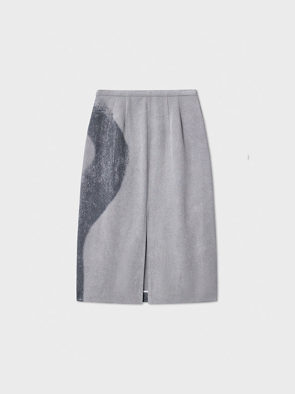 Euan Roberts Collaboration Printed Tight Denim Skirt