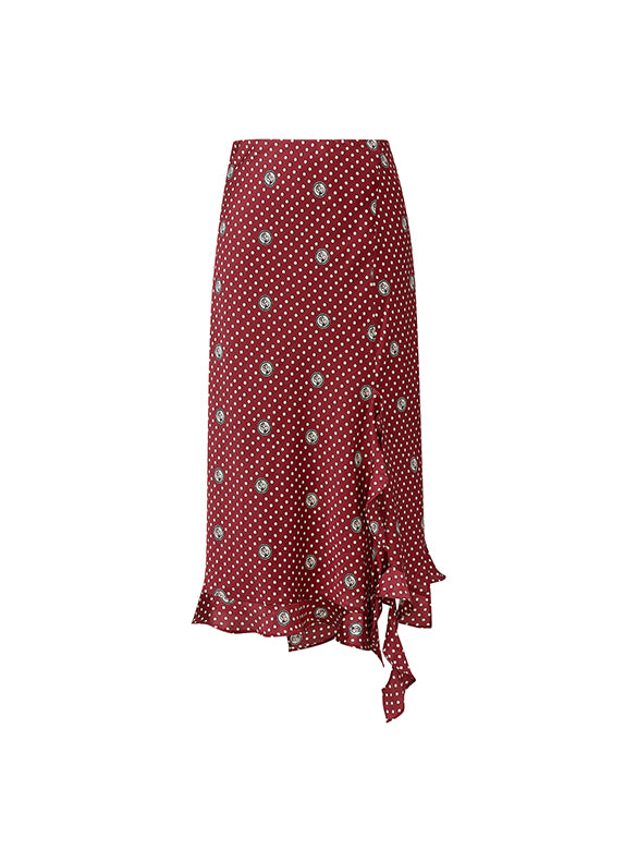 Printed Satin Skirt