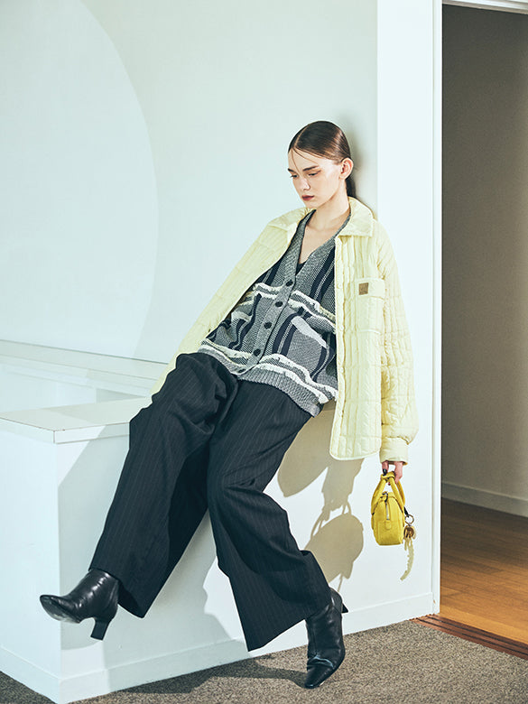 Pin-stripe Double Waist Pants
