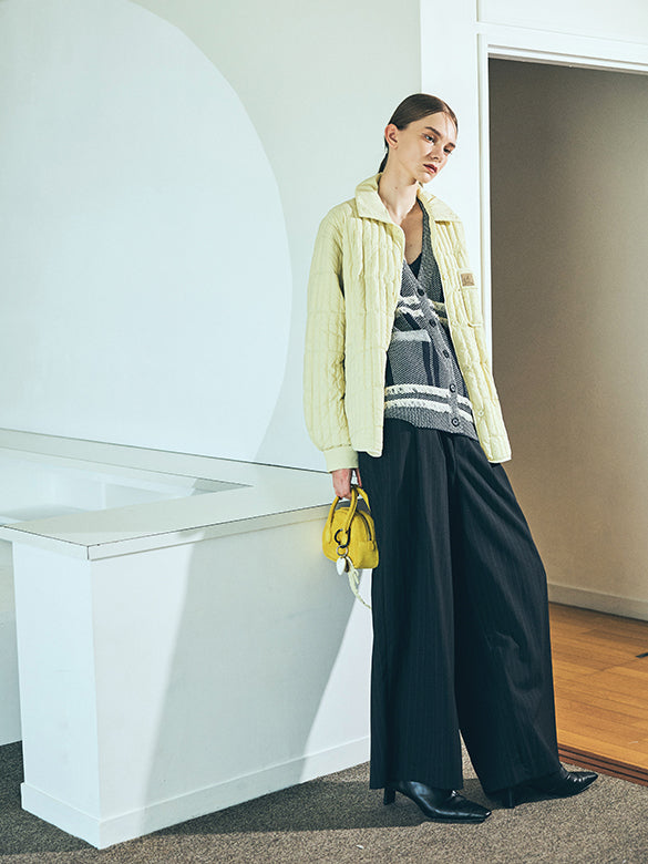 Pin-stripe Double Waist Pants