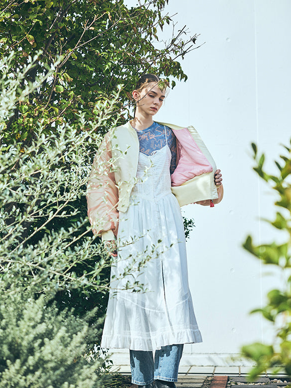 Tulle Stack Sleeves Short MA-1 Blouson