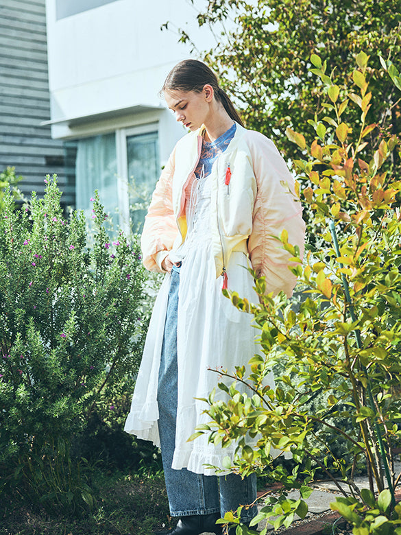 Tulle Stack Sleeves Short MA-1 Blouson