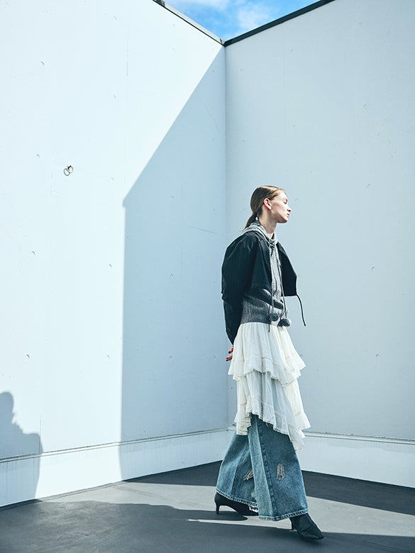 Satin Drape Asymmetry Skirt