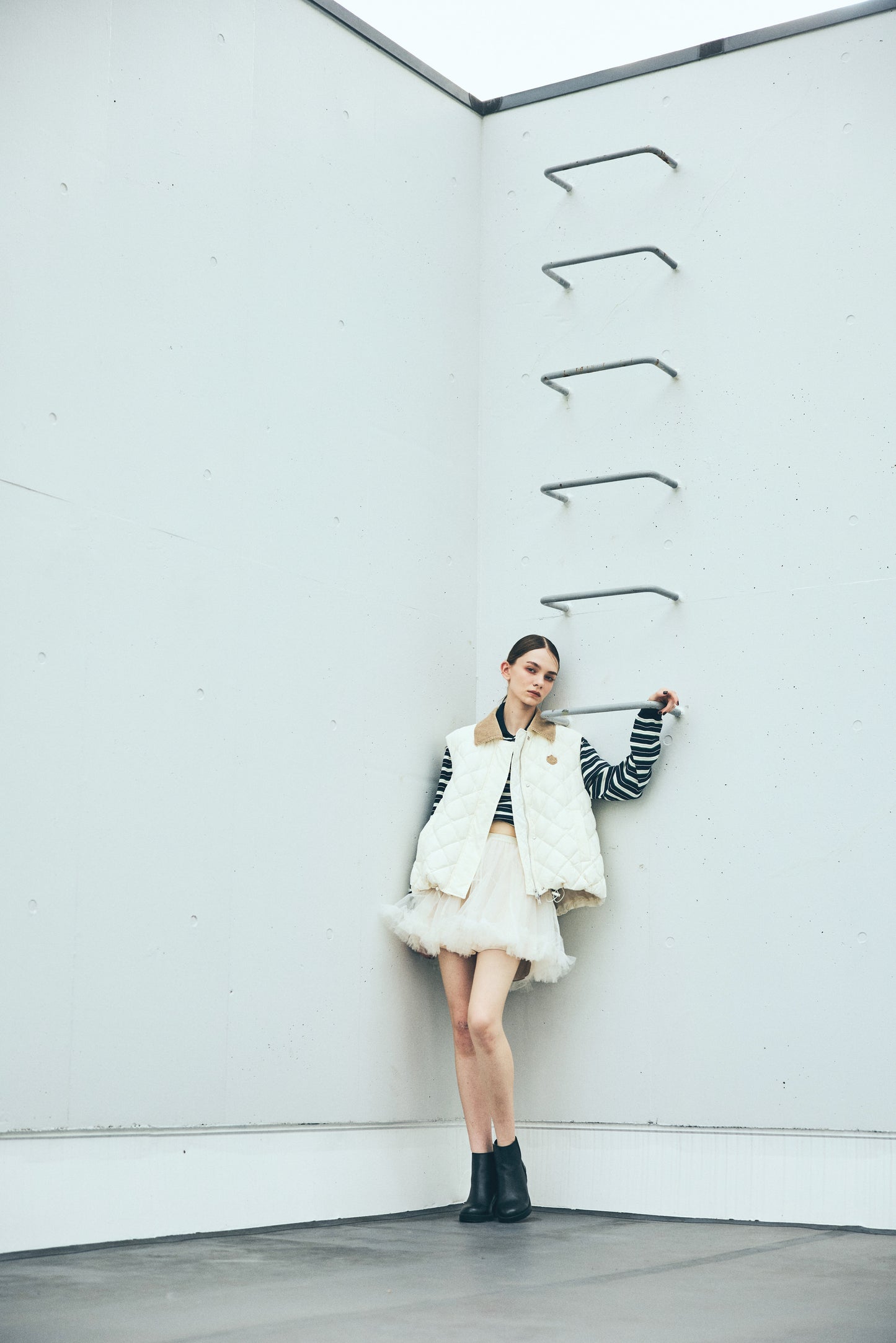 White Tulle Short Length Skirt