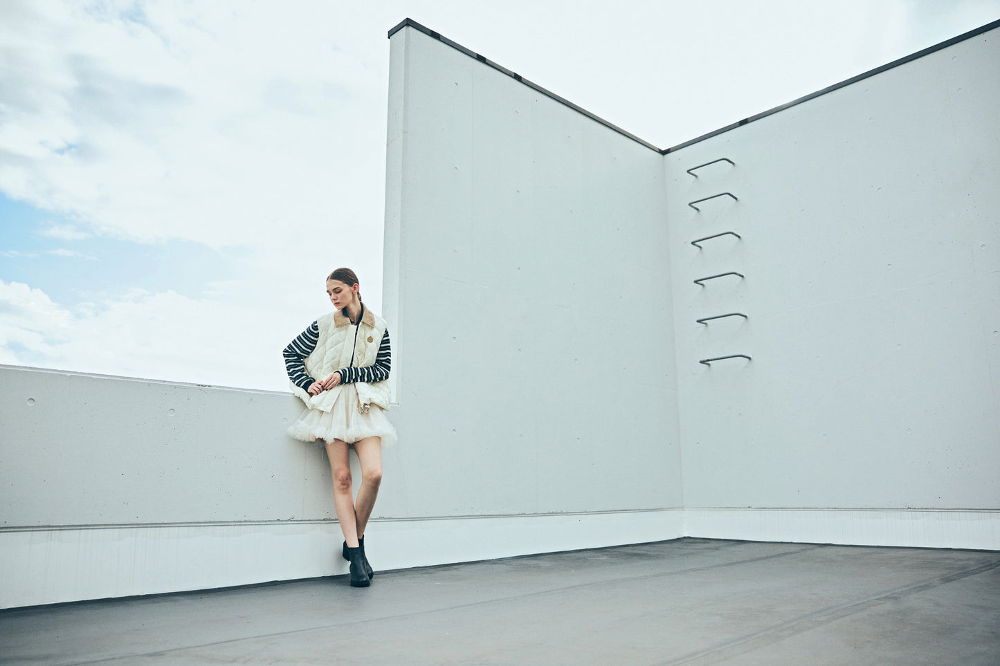 White Tulle Short Length Skirt