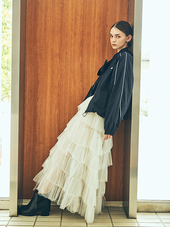 White Tiered Tulle Skirt