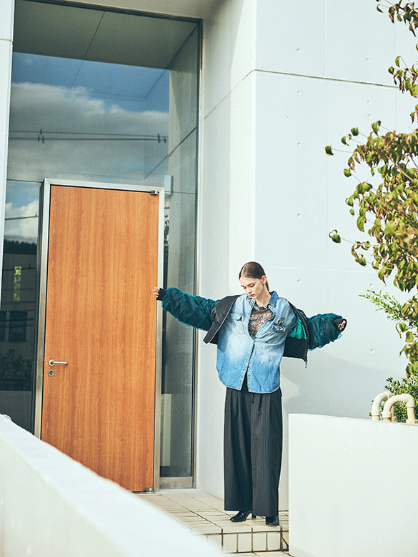 Tulle Stack Sleeves Short MA-1 Blouson