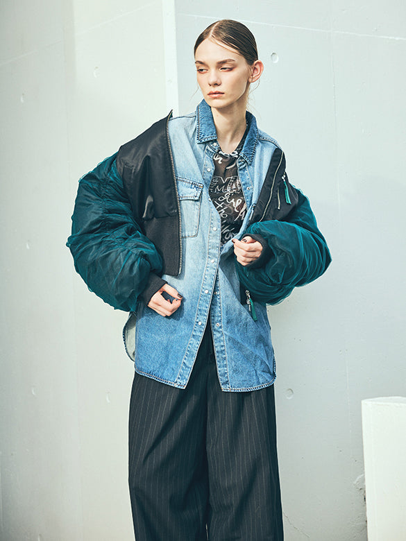 Pin-stripe Double Waist Pants
