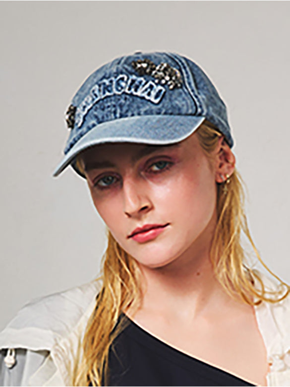 Beads Denim Cap