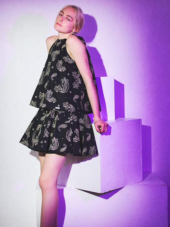 Paisley Pattern Holter-neck Top