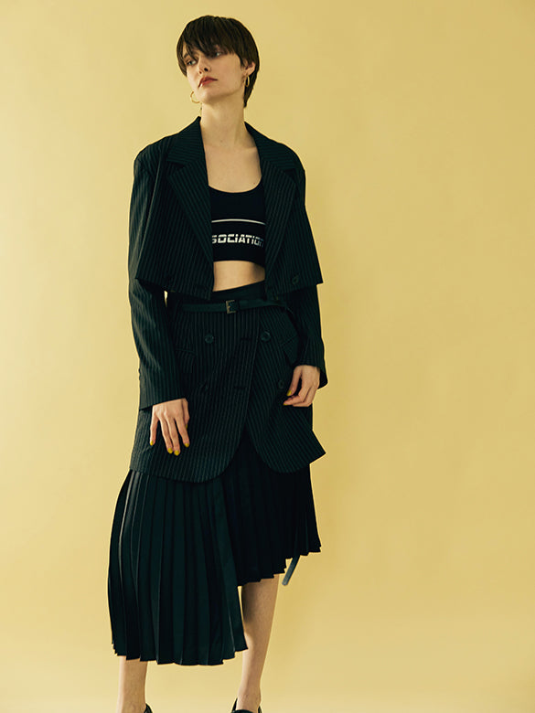 Pin-stripe Short Jacket Dress