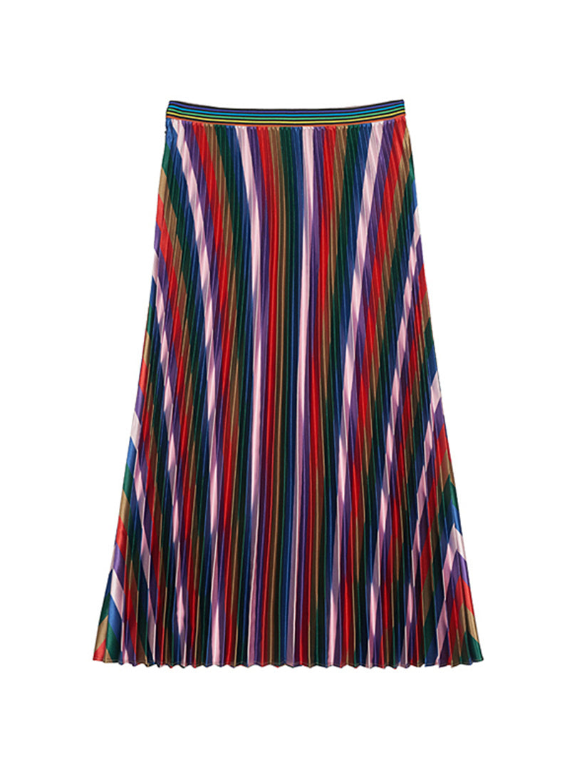 Multi Color Pleats Skirt