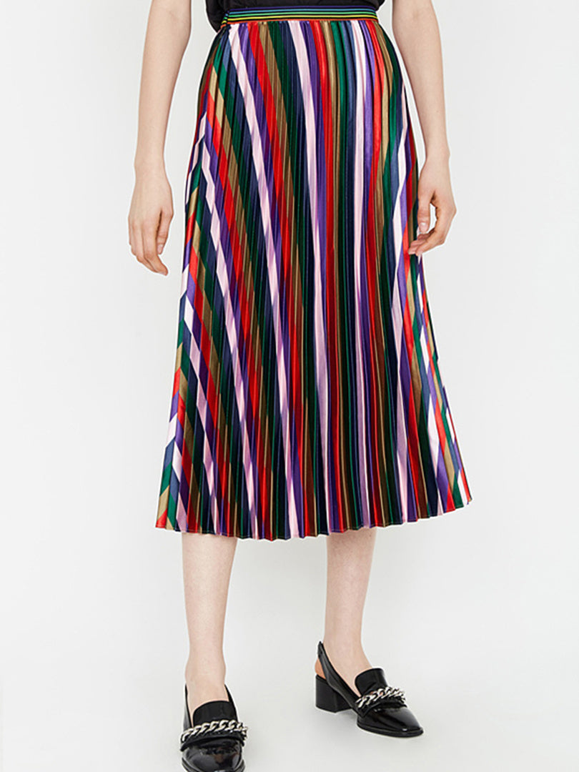 Multi Color Pleats Skirt