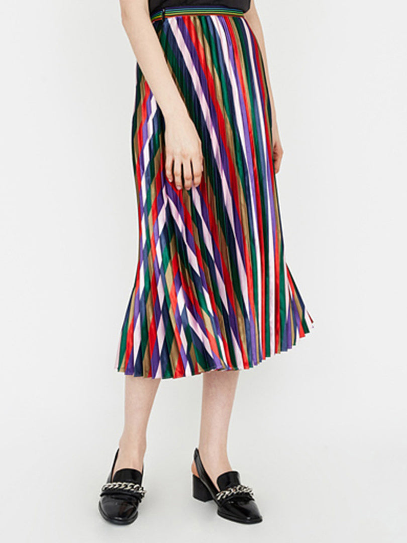 Multi Color Pleats Skirt